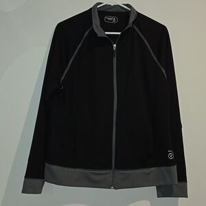 Be Inspired black gray zip up top. Size XL.